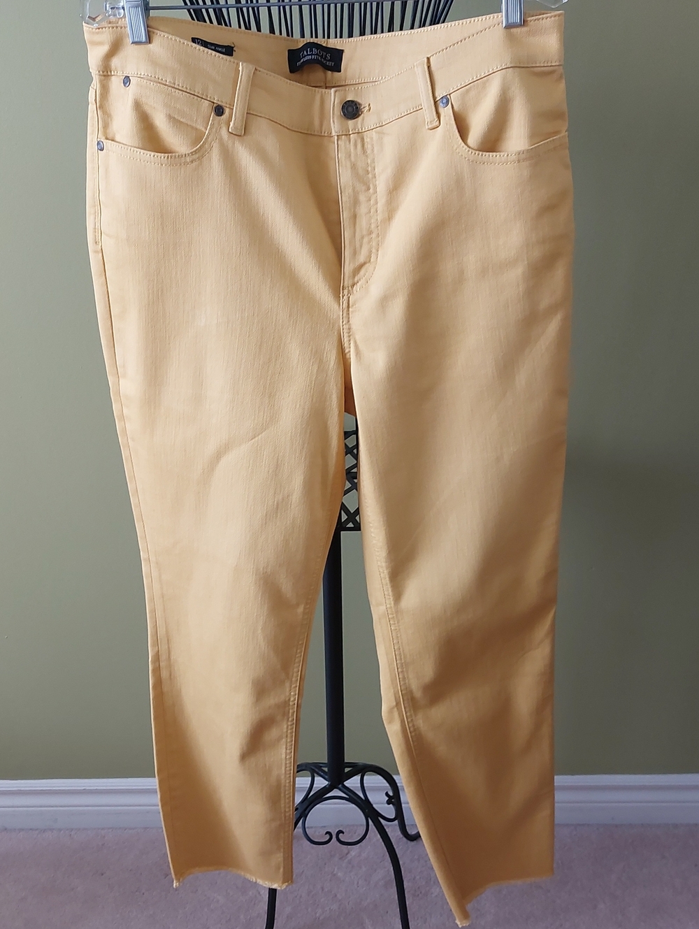 Talbots Yellow Cropped Straight-Leg Jeans